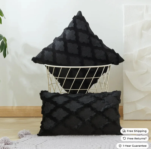 Boho Velvet Pillow Cover Set – Soft Touch Geometric Cushion Covers for Elegant Living Spaces